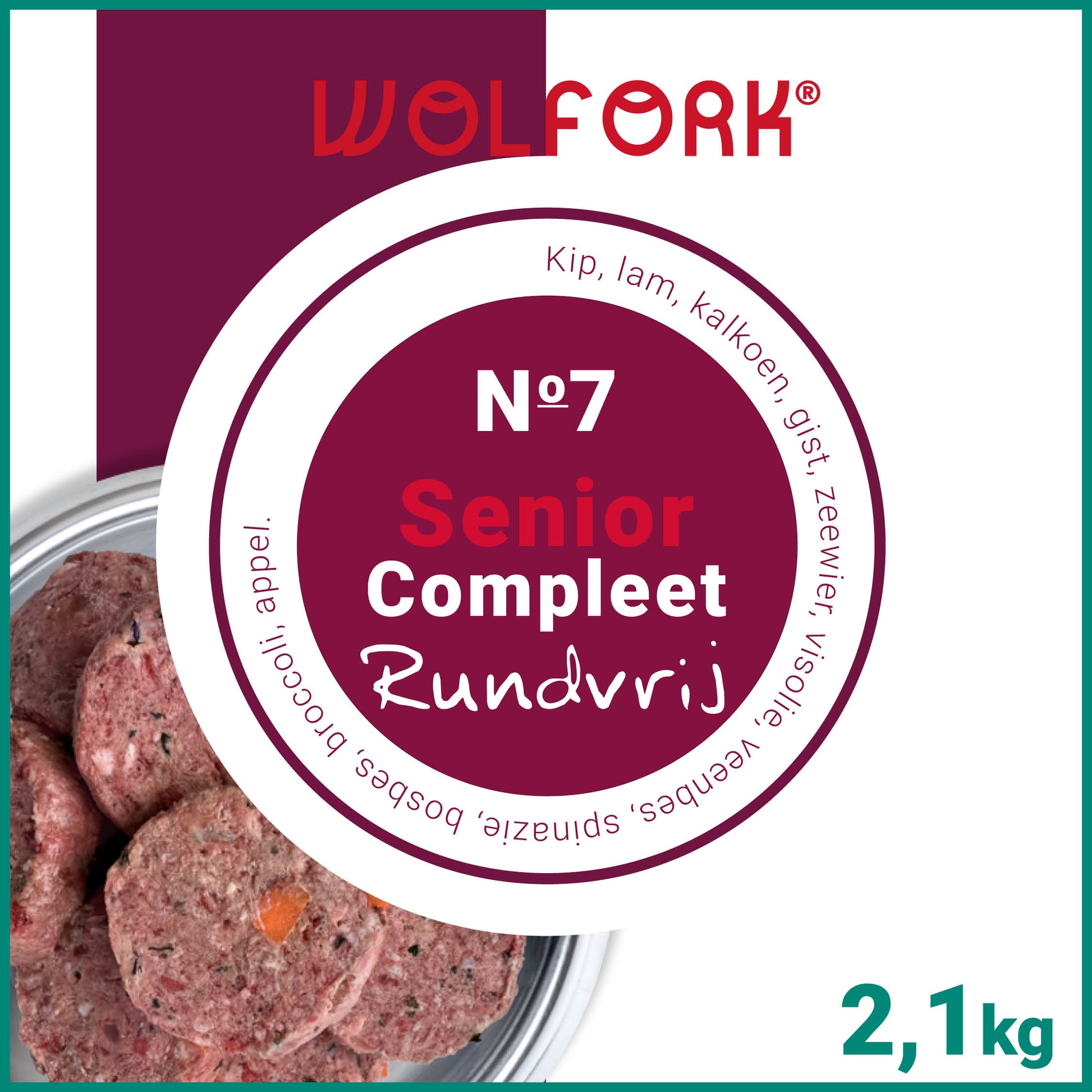 Wolfork Senior Compleet | Rundvrij. 100% natuurlijke rauwe hondenvoeding.