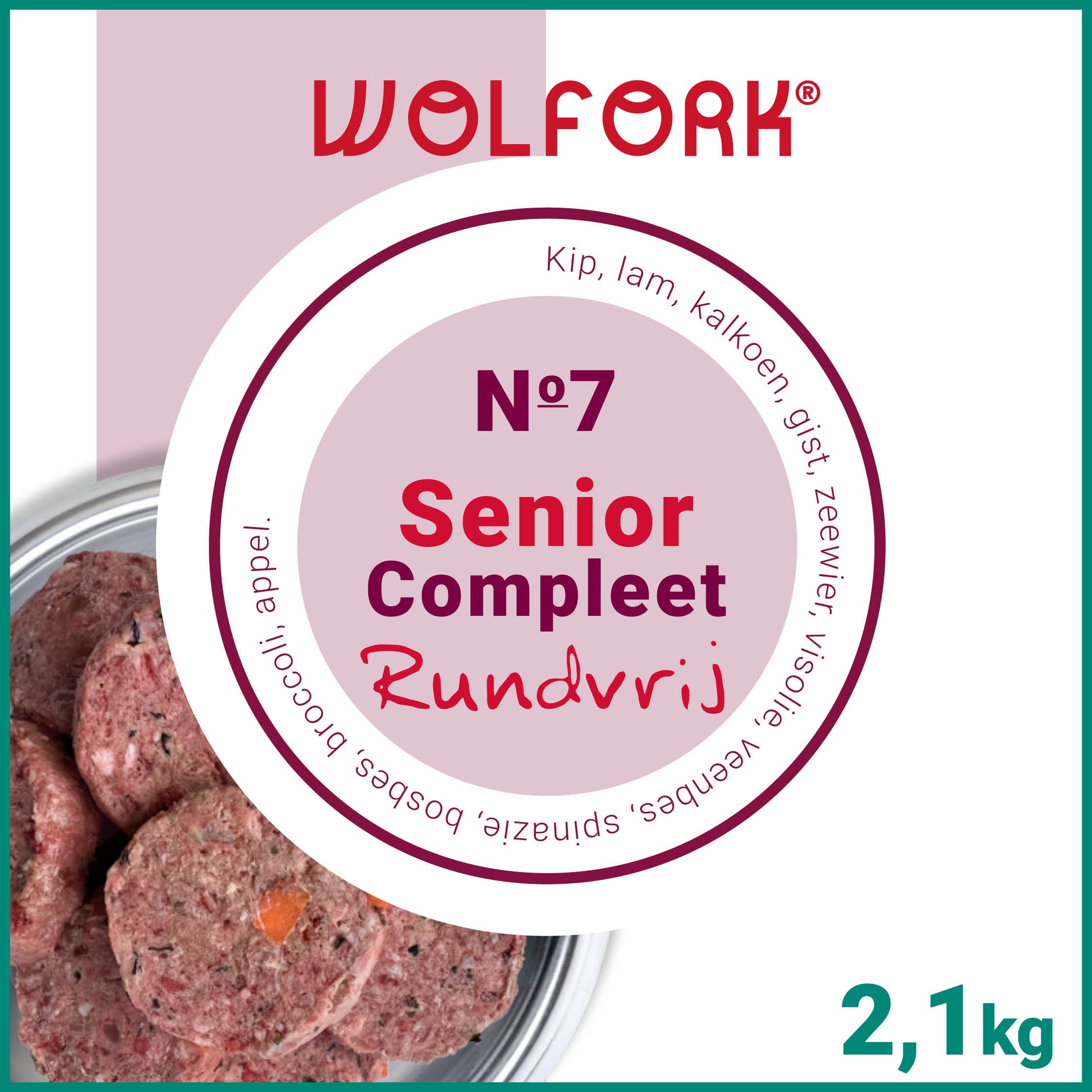 Wolfork Senior Compleet | Rundvrij. 100% natuurlijke rauwe hondenvoeding.